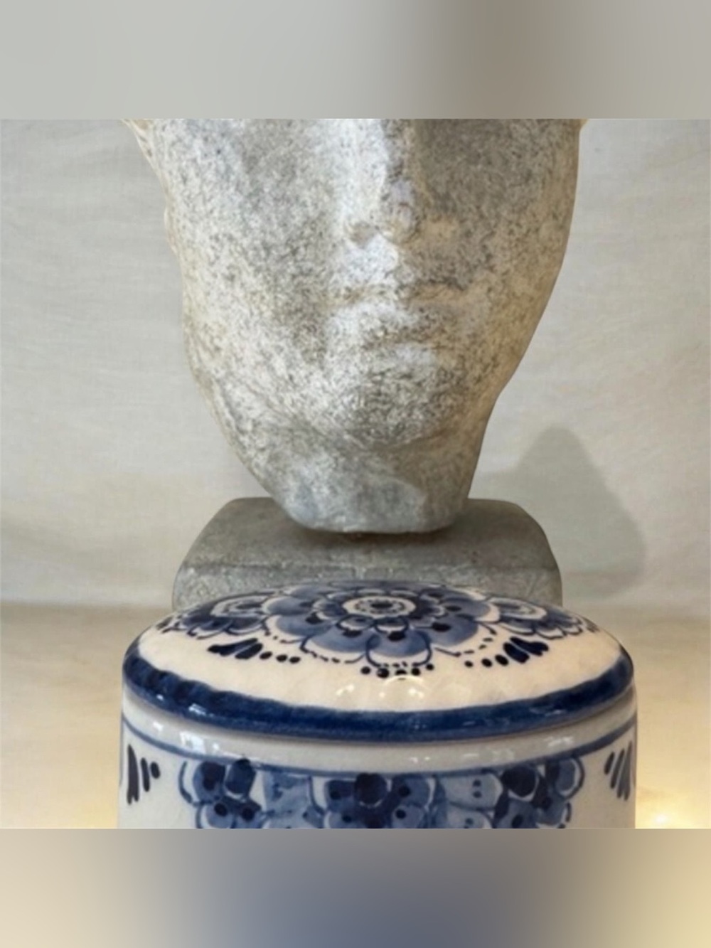 Vintage Delft‎ Blue Hand-Painted Ceramic Trinket Box – Holland